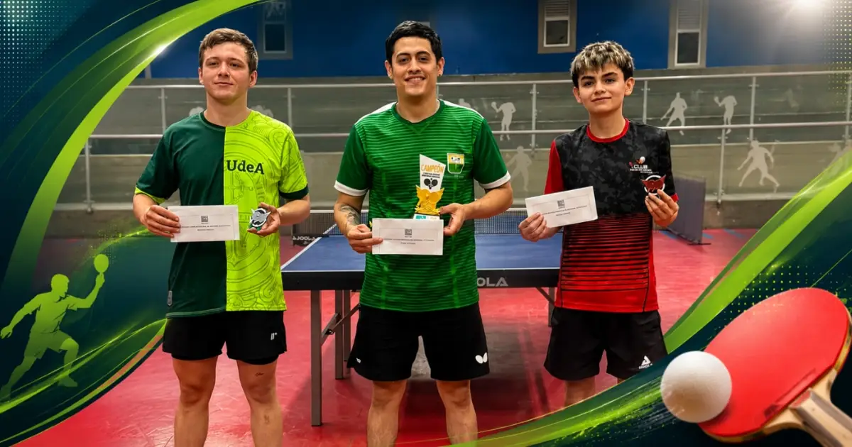 Nicolás Escobar Vargas, estudiante del Poli se corona campeón departamental de tenis de mesa